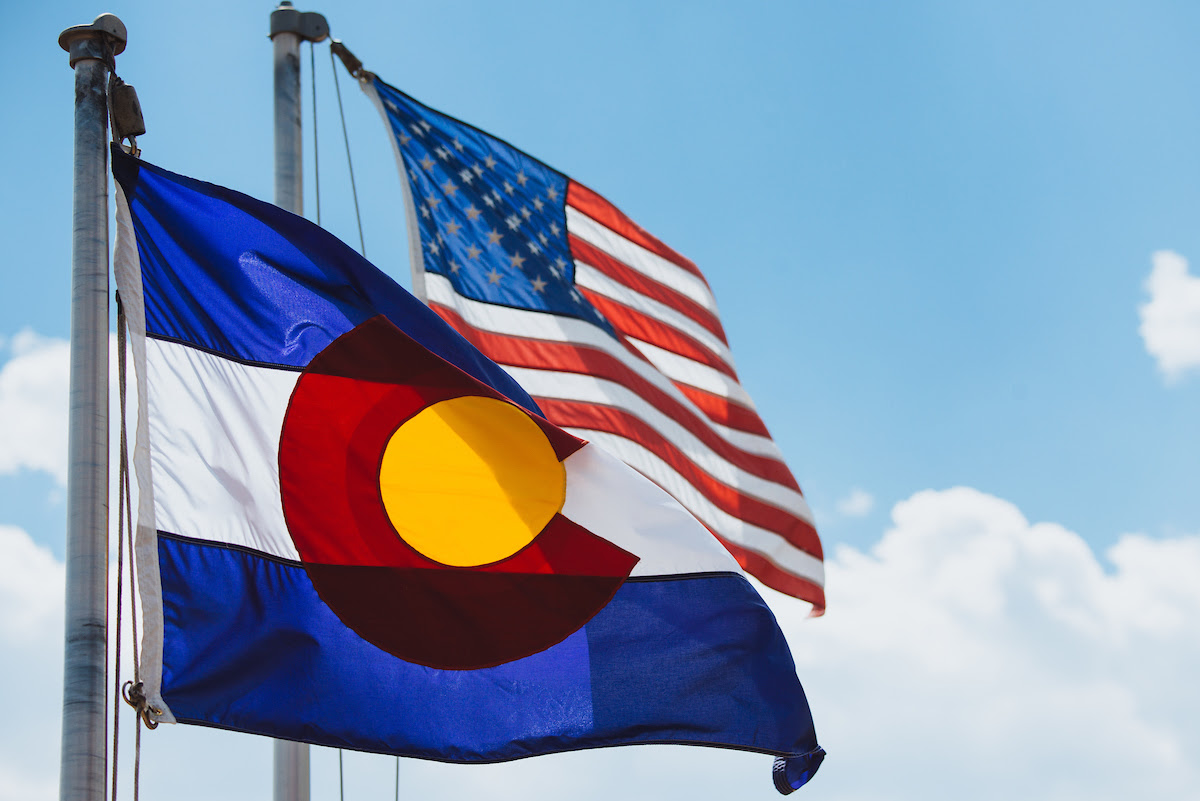 Colorado Flag and Ameican Flag